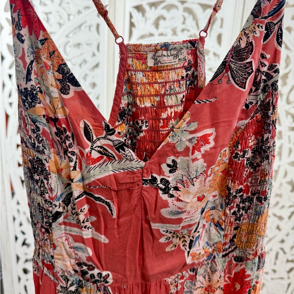 Free People Through the Vine Salmon Floral Maxi Dress - Picture 11 of 11